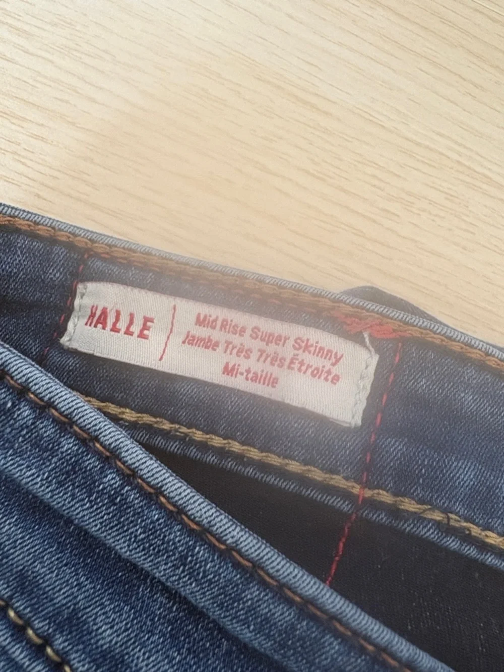 True Religion Skinny Jeans in Blue with Orange Stitching - Picture 2 of 6